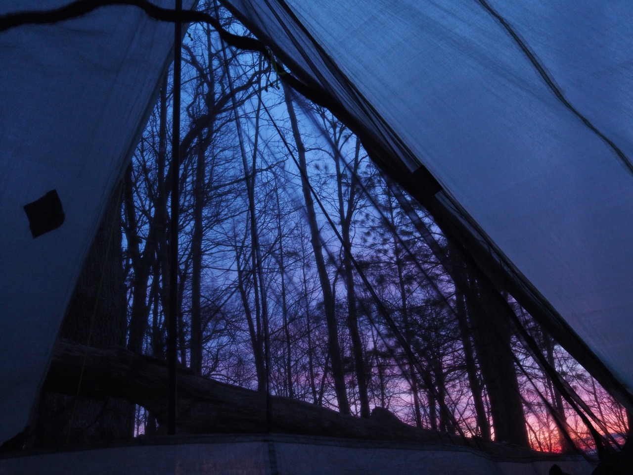 blue mountain shelter sunrise